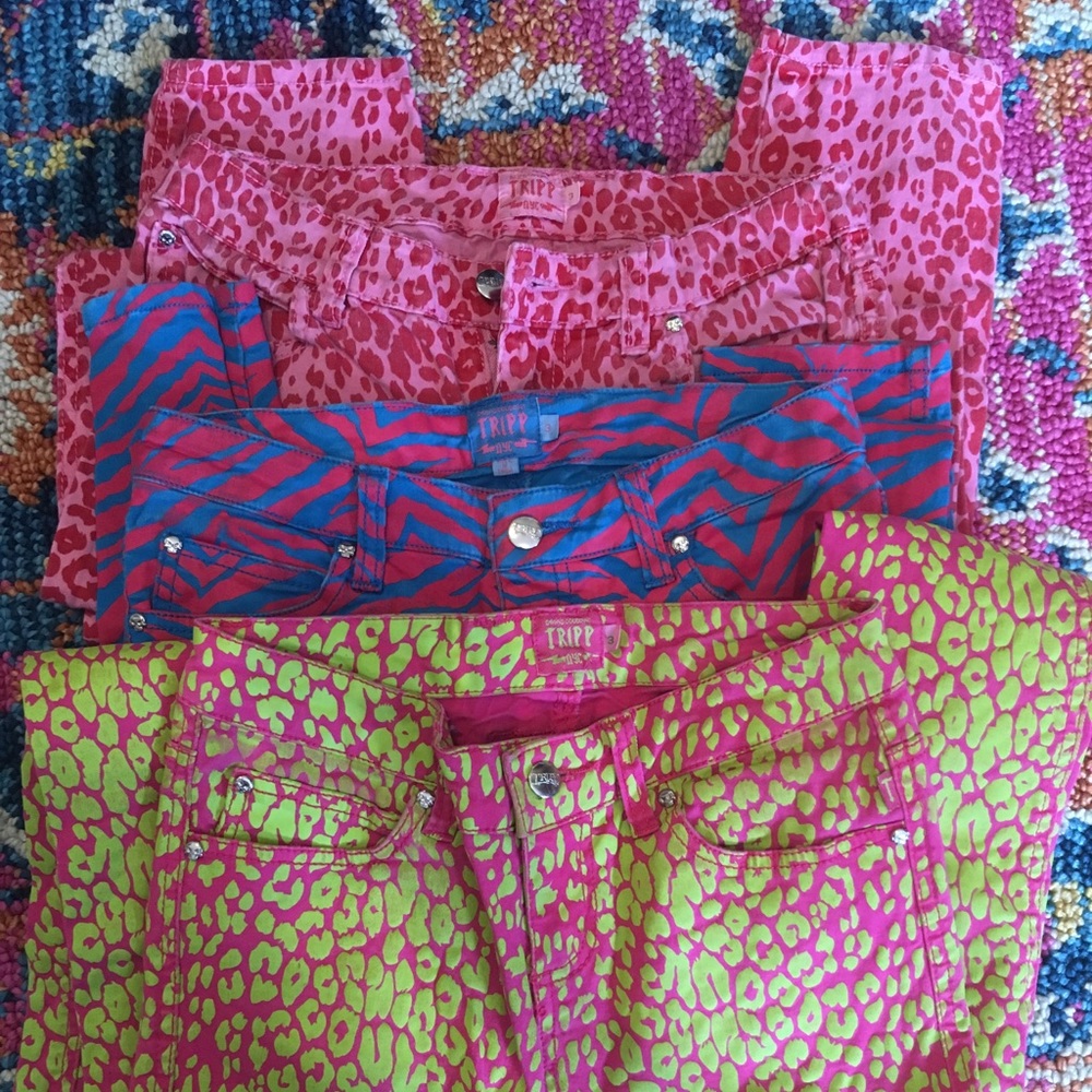 Hot Topic Tripp Animal Print Jeans Lot of 3 Size 3
